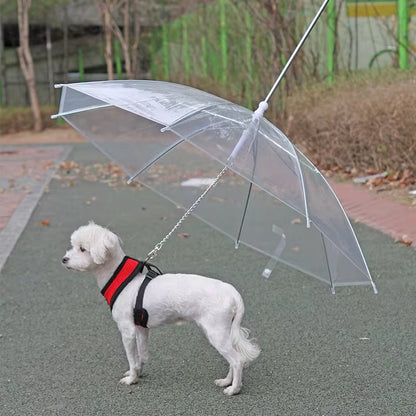 2022 New Pet Umbrella Leash Rainproof Snowproof Dog Umbrella Leash for Small Dogs Adjustable Doggy Umbrella